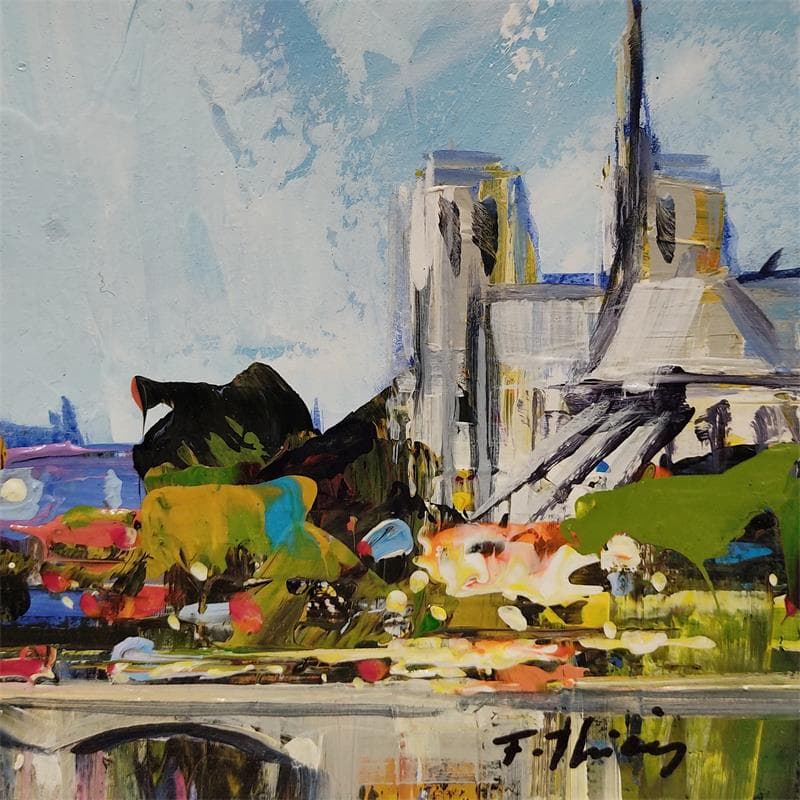 Painting Notre-Dame by Frédéric Thiery | Painting Figurative Acrylic Landscapes