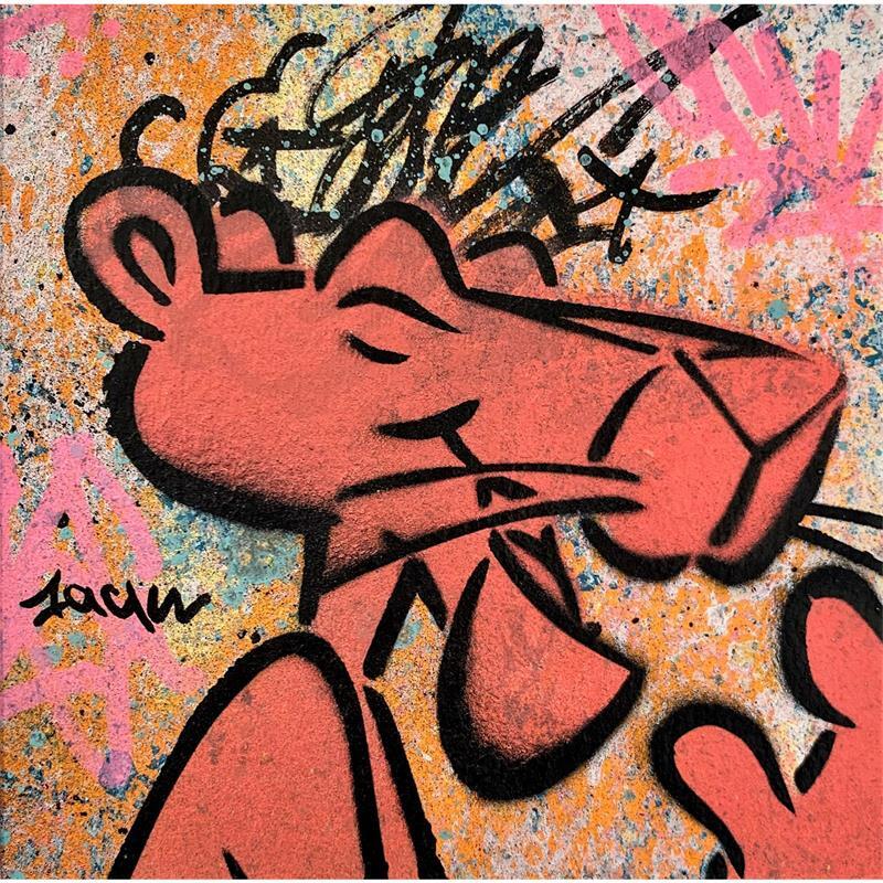 Painting Little pink panther by OneAck | Painting Acrylic