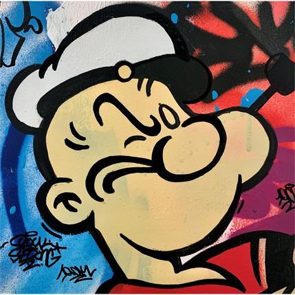 Painting Popeye on graffiti wall by OneAck | Painting