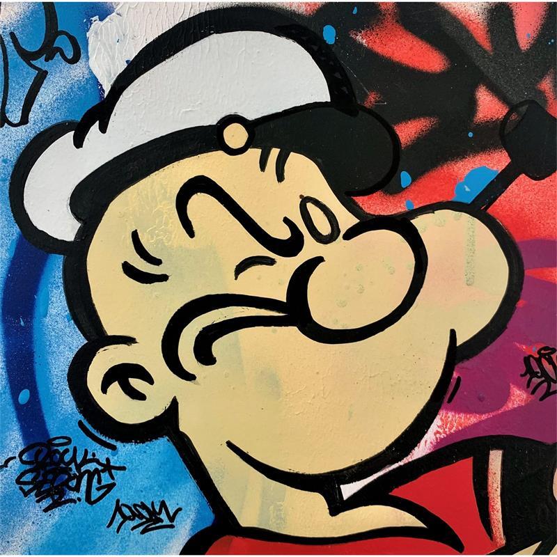 Painting Popeye on graffiti wall by OneAck | Painting Acrylic