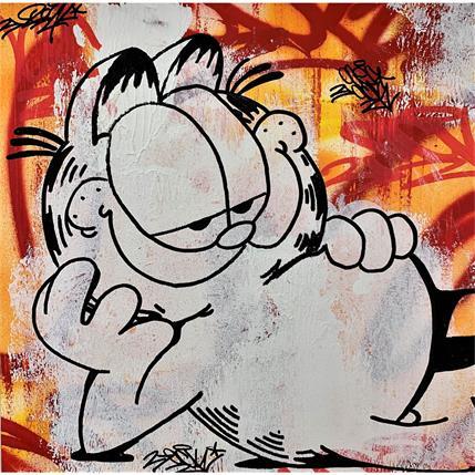 Painting Garfield on graffiti wall by OneAck | Painting  Acrylic
