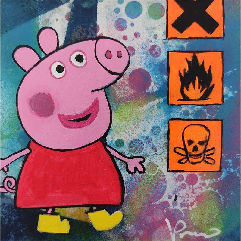 Gemälde Dangerous games von Przemo | Gemälde Pop-Art Pop-Ikonen Tiere Acryl