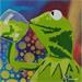 Gemälde Green to calm down von Przemo | Gemälde Pop-Art Pop-Ikonen Tiere Acryl