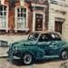 Painting GREEN CAR by Niko Marina  | Painting Figurative Oil