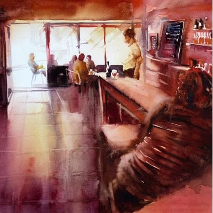 Peinture Le Rasta au bar par Abbatucci Violaine | Tableau Figuratif Aquarelle Paysages