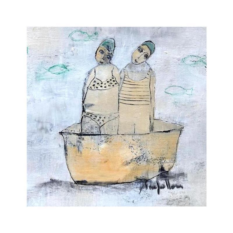 Peinture Les baigneurs par Guillon Anne | Tableau Figuratif Scènes de vie