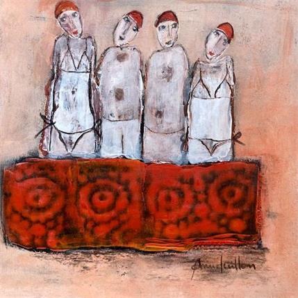 Painting Les bonnets rouge by Guillon Anne | Painting Figurative Life style