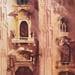 Painting Fascinante façade by Abbatucci Violaine | Painting Figurative Landscapes Watercolor