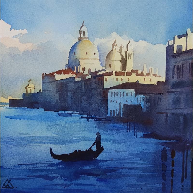 Painting Venice 10 by Khodakivskyi Vasily | Painting Figurative Watercolor Urban