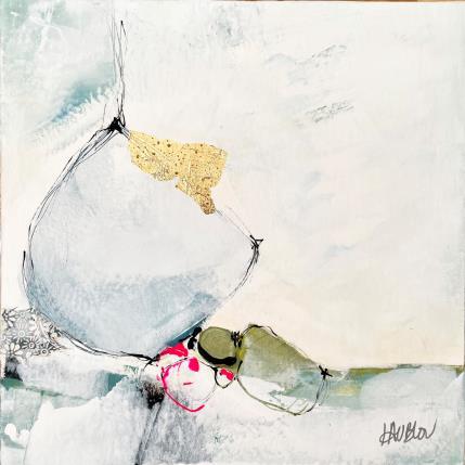 Peinture Bulles prisonnières de la glace 1 par Lau Blou | Tableau Art Singulier Acrylique, carton minimaliste