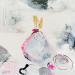 Peinture Bulles prisonnières de la glace 2 par Lau Blou | Tableau Art Singulier Minimaliste Carton Acrylique