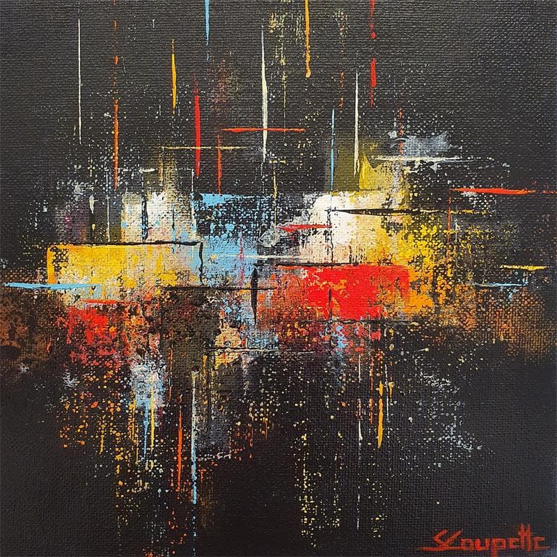 Painting Ninth street by Coupette Steffi | Painting Abstract Acrylic Pop icons, Urban