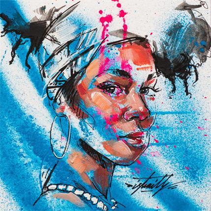 Painting JELILA by Istraille | Painting Street art Mixed Portrait
