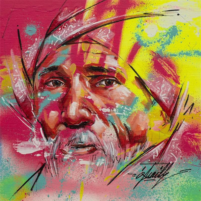 Painting HICHEM by Istraille | Painting Street art Portrait Mixed