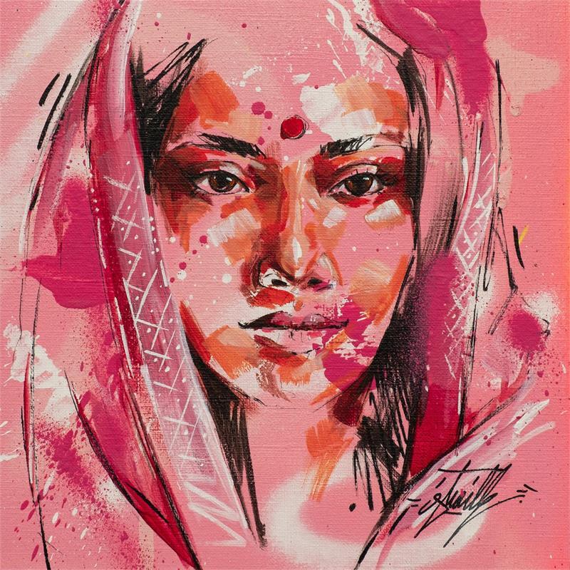 Painting LILIA by Istraille | Painting Street art Portrait Mixed