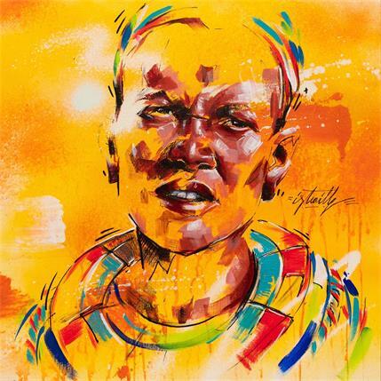 Painting MBALI by Istraille | Painting Street art Mixed Portrait