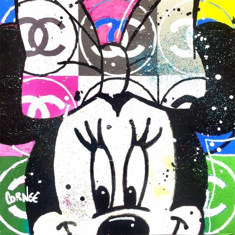 Painting Minnie, I love Chanel by Cornée Patrick | Painting Pop art Acrylic, Graffiti, Oil Pop icons, Portrait