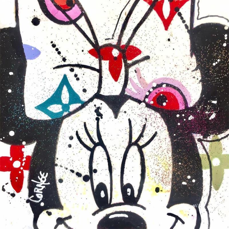 Painting Minnie love Louis Vuitton by Cornée Patrick | Painting Pop art Graffiti Mixed Oil Acrylic Portrait Pop icons