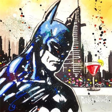 Painting Batman, Cocktail à Dubaï by Cornée Patrick | Painting Pop art Acrylic, Graffiti, Mixed, Oil Life style, Pop icons, Portrait