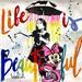 Gemälde Minnie, life is beautiful von Cornée Patrick | Gemälde Pop-Art Pop-Ikonen Alltagsszenen Graffiti Acryl