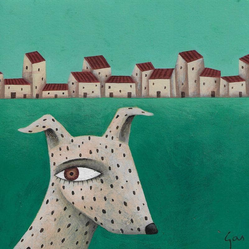 Peinture El seu poble par Aguasca Sole Gemma | Tableau Illustration Acrylique scènes de vie