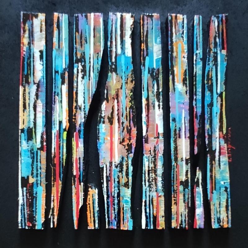 Painting Bc 9 street multi bleu by Langeron Luc | Painting  Acrylic, Resin, Wood