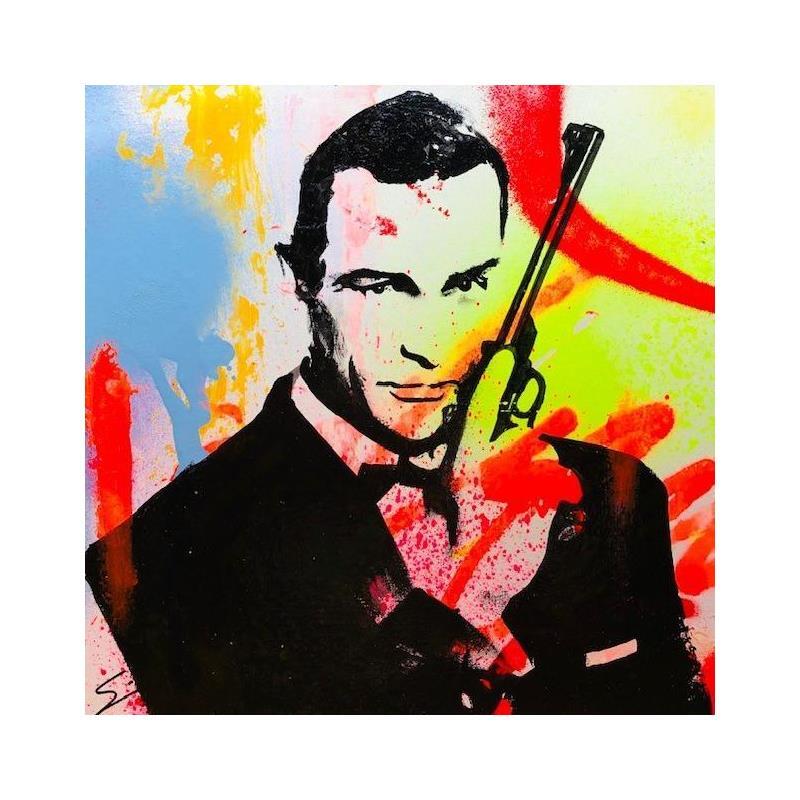 Painting 007 by Mestres Sergi | Painting Pop-art Acrylic, Cardboard, Graffiti Pop icons, Portrait