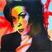 Gemälde AMY WINEHOUSE von Mestres Sergi | Gemälde Pop-Art Porträt Pop-Ikonen Graffiti Pappe Acryl