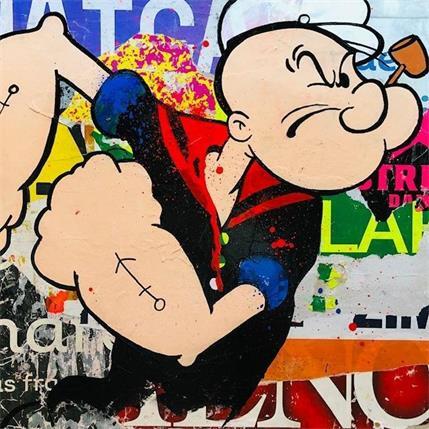 Painting POPEYE IS ANGRY by Mestres Sergi | Painting Pop art Acrylic, Mixed Pop icons