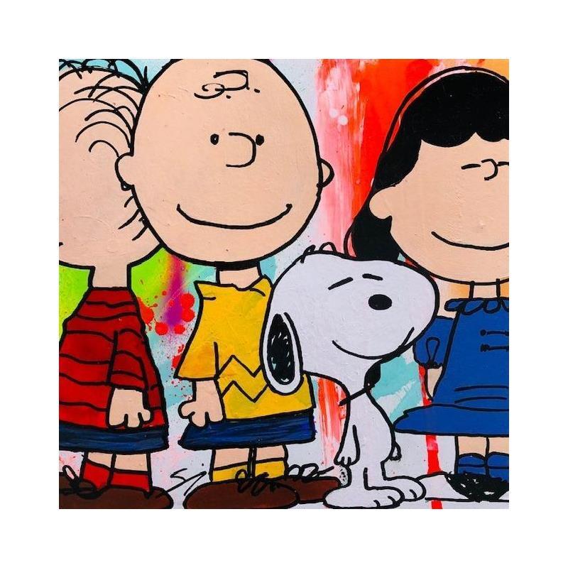 Painting SNOOPY AND FRIENDS by Mestres Sergi | Painting Pop-art Pop icons Graffiti Cardboard Acrylic