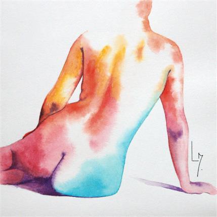 Painting Nu Femme 133 Allyson by Loussouarn Michèle | Painting Figurative Watercolor Nude