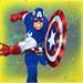 Gemälde Captain America von Chauvijo | Gemälde Figurativ Pop-Ikonen Graffiti Acryl Harz