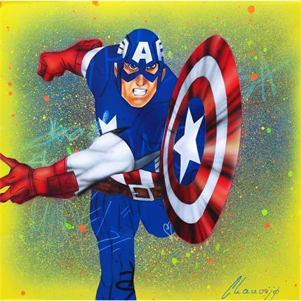 Painting Captain America by Chauvijo | Painting Figurative Mixed Pop icons