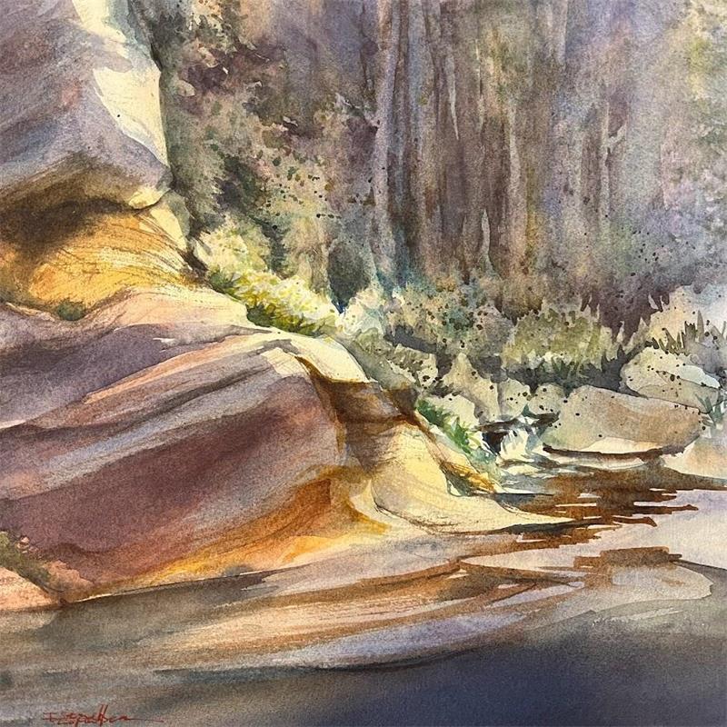 Painting Sedona #95 by Seruch Capouillez Isabelle | Painting Figurative Landscapes Watercolor