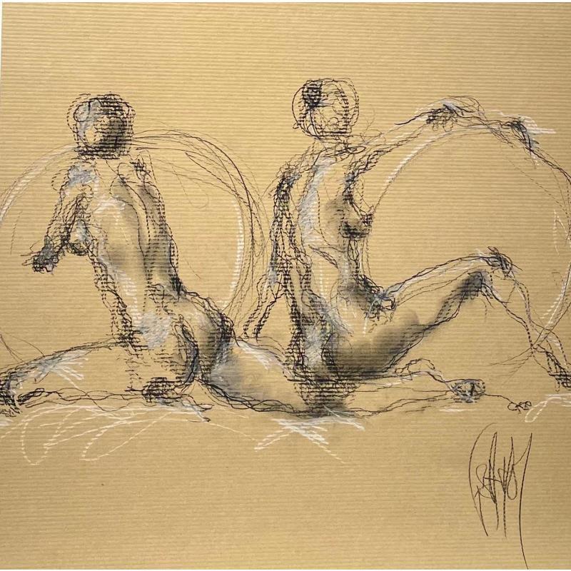 Painting AMBRE by Sahuc François | Painting Figurative Nude Mixed