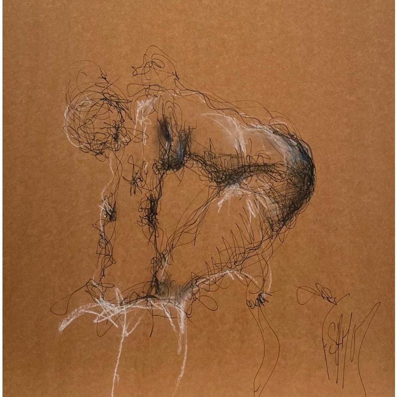 Painting SYLVIE by Sahuc François | Painting Figurative Nude Mixed