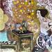 Gemälde La Gaieté von Romanelli Karine | Gemälde Figurativ Alltagsszenen Collage