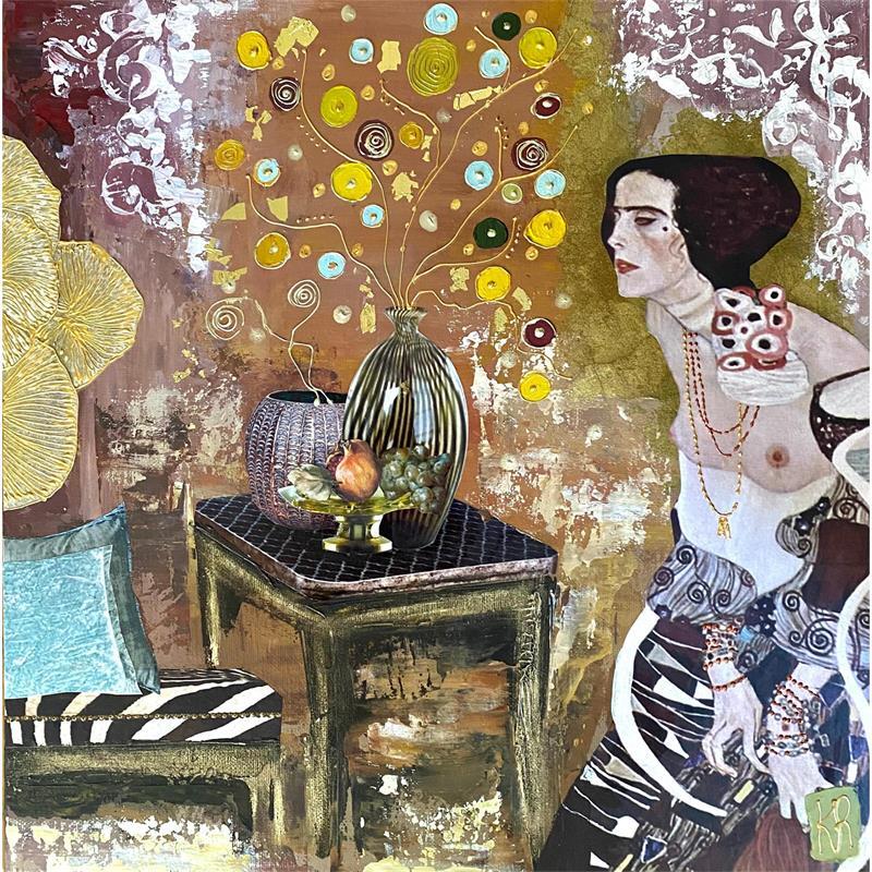 Gemälde La Gaieté von Romanelli Karine | Gemälde Figurativ Collage Alltagsszenen