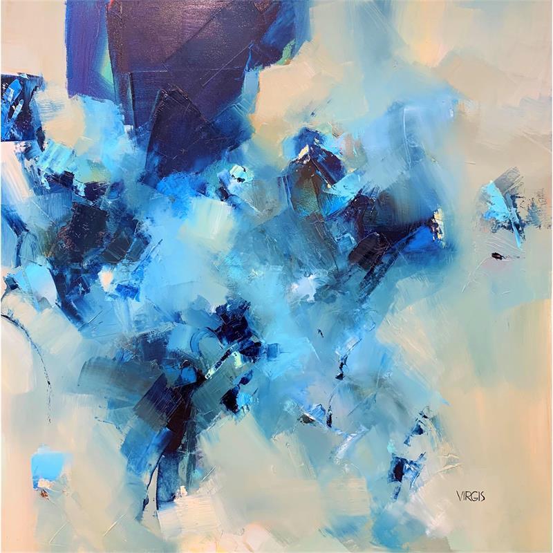 Peinture Light of hope (blue) par Virgis | Tableau  Huile