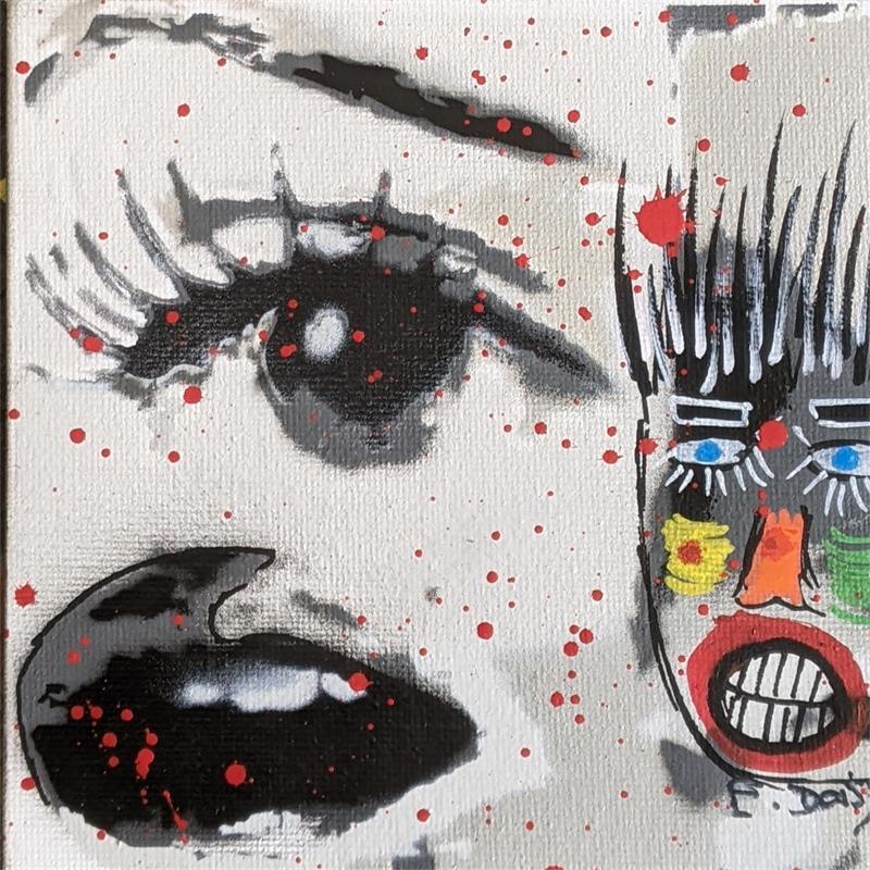 Painting The eyes by Doisy Eric | Painting Raw art Acrylic, Cardboard, Graffiti Black & White, Portrait