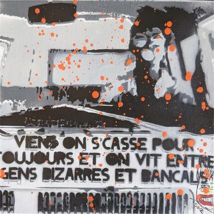 Peinture Chewing Gum par Doisy Eric | Tableau Street Art Acrylique, Carton, Graffiti Noir & blanc, Scènes de vie