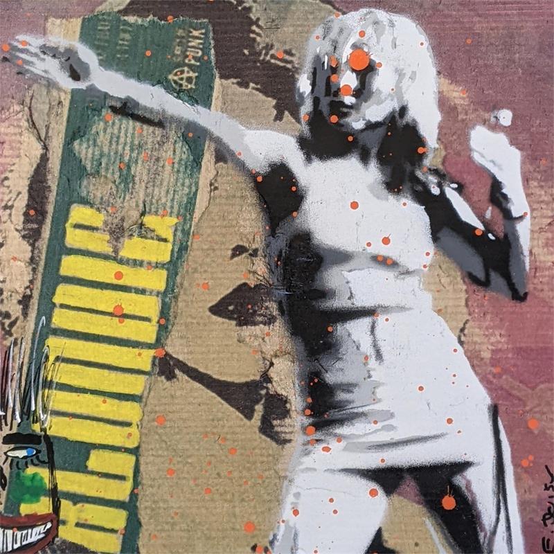 Painting Blondie by Doisy Eric | Painting Street art Acrylic, Cardboard, Graffiti Black & White, Life style, Pop icons, Portrait