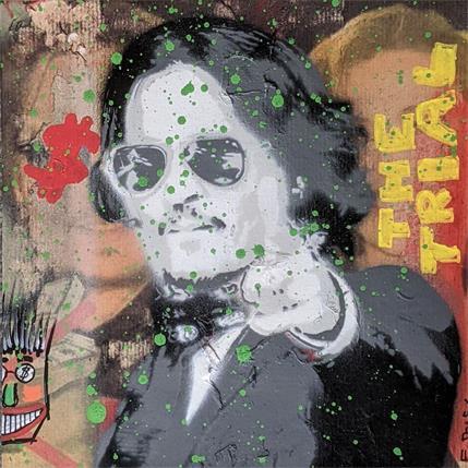 Painting Johnny Depp by Doisy Eric | Painting Figurative Acrylic, Cardboard, Graffiti Black & White, Pop icons, Portrait
