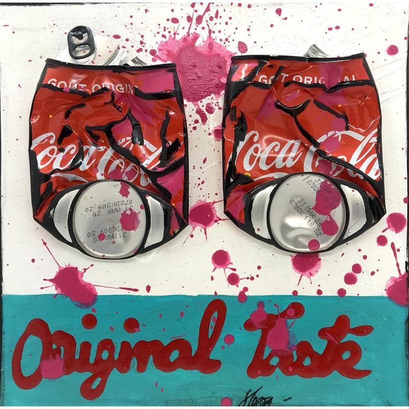 Painting Original taste (bleu et rose) by Costa Sophie | Painting Pop art Mixed Pop icons