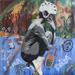 Painting Hilda by Doisy Eric | Painting Street art Portrait Black & White Graffiti Acrylic