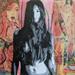 Painting La fille aux cheveux longs by Doisy Eric | Painting Street art Mixed Portrait Life style Black & White