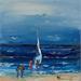 Peinture La mer comme un voyage par Hanniet | Tableau Figuratif Paysages Marine Scènes de vie Huile