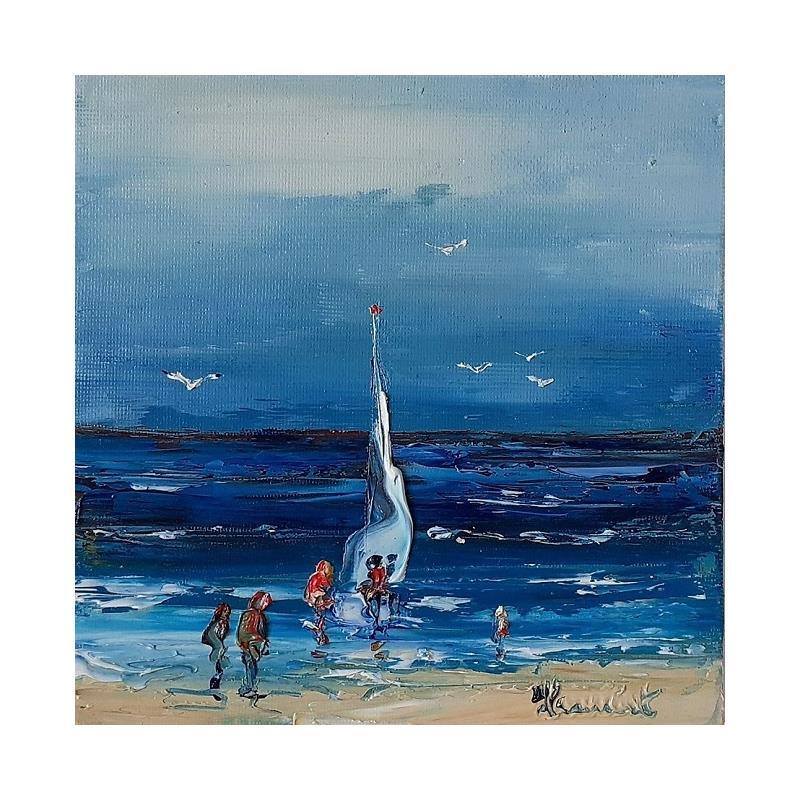 Painting La mer comme un voyage by Hanniet | Painting Figurative Oil Landscapes, Life style, Marine