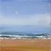 Peinture Sa mer à elle par Hanniet | Tableau Figuratif Paysages Marine Minimaliste Huile