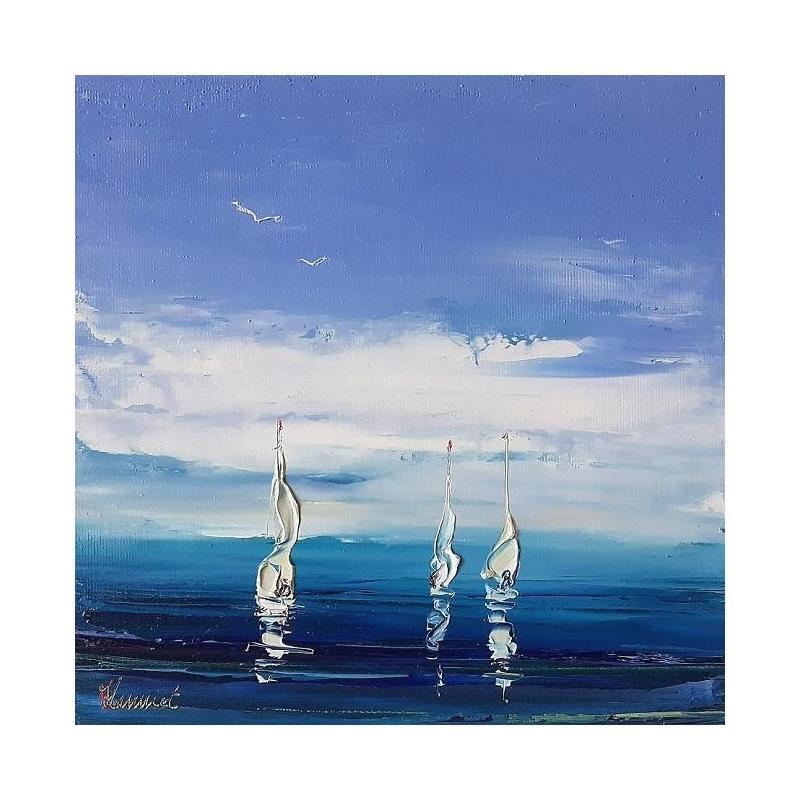 Painting L'apprentissage de la mer by Hanniet | Painting Figurative Oil Landscapes, Life style, Marine, Pop icons